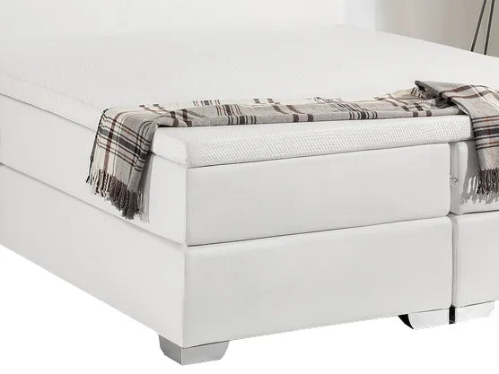 Divan Bed Faux Leather 180 x 200 cm (EU Super King) White Ardin