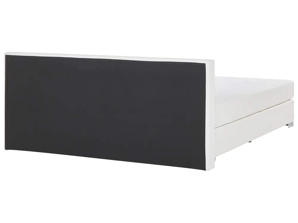 Faux leather divan bed in white