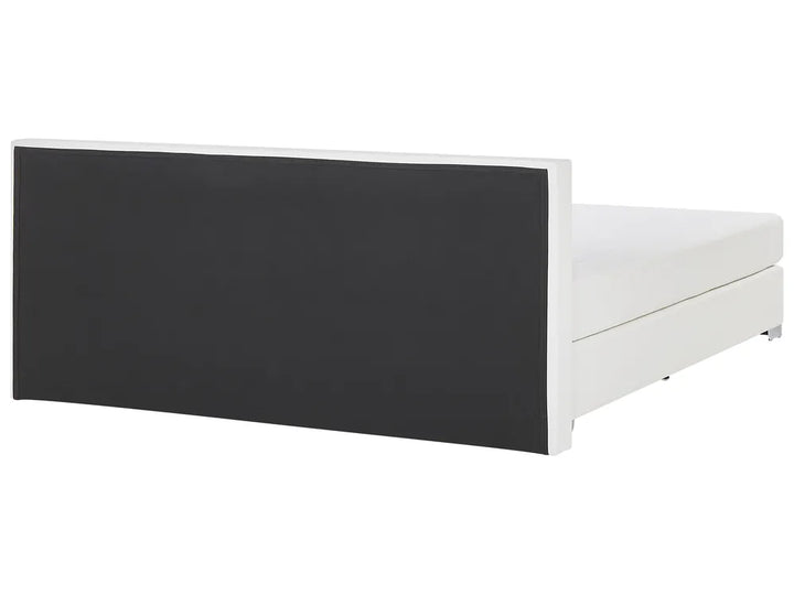 Faux leather divan bed in white
