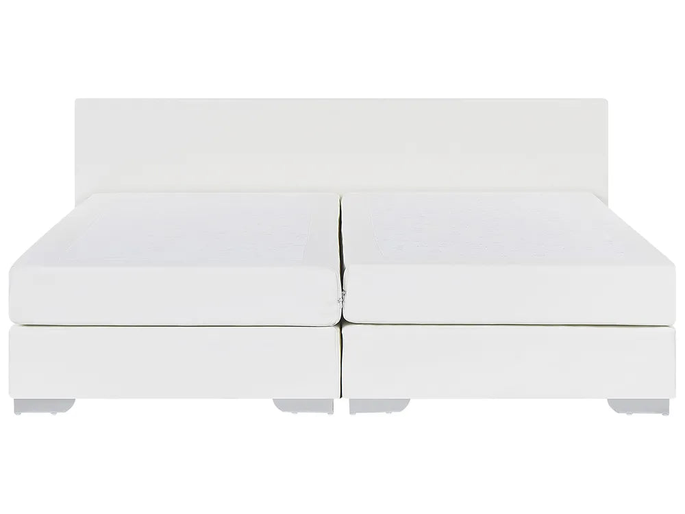 Modern white upholstered bed frame