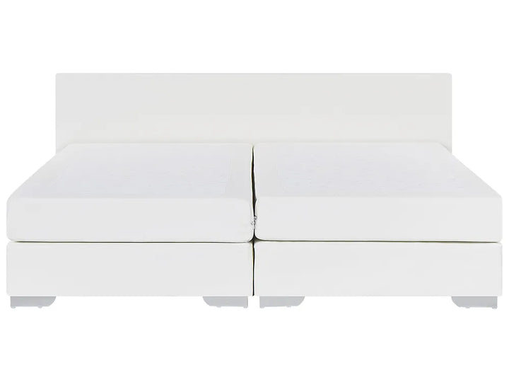 Modern white upholstered bed frame