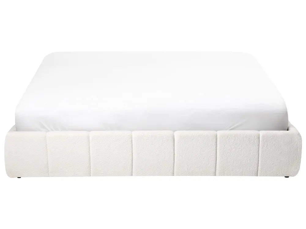 Ottoman Bed without Headboard Boucle 180 x 200 cm (EU Super King) Off-White Berte