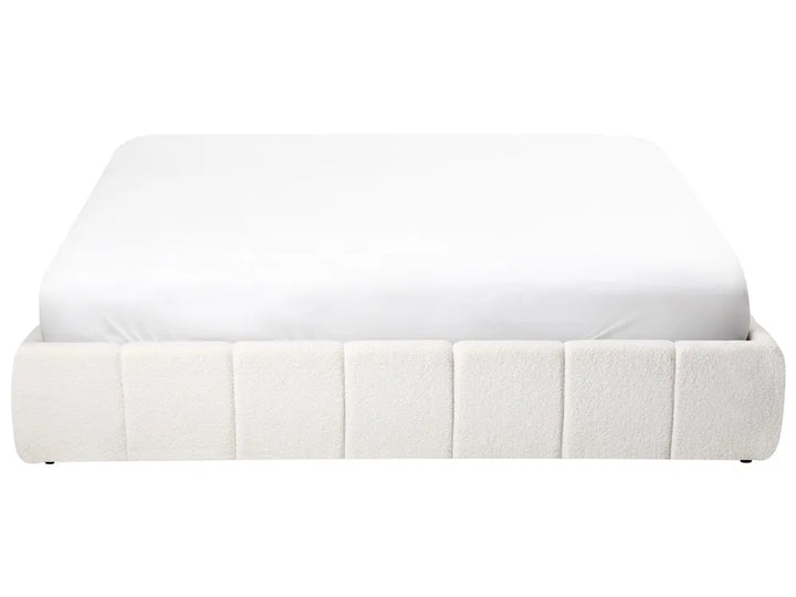 Ottoman Bed without Headboard Boucle 180 x 200 cm (EU Super King) Off-White Berte