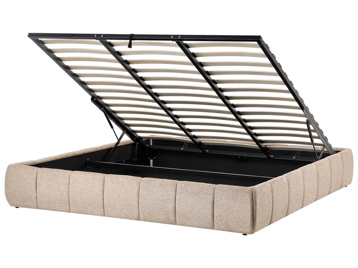 Modern fabric ottoman bed beige
