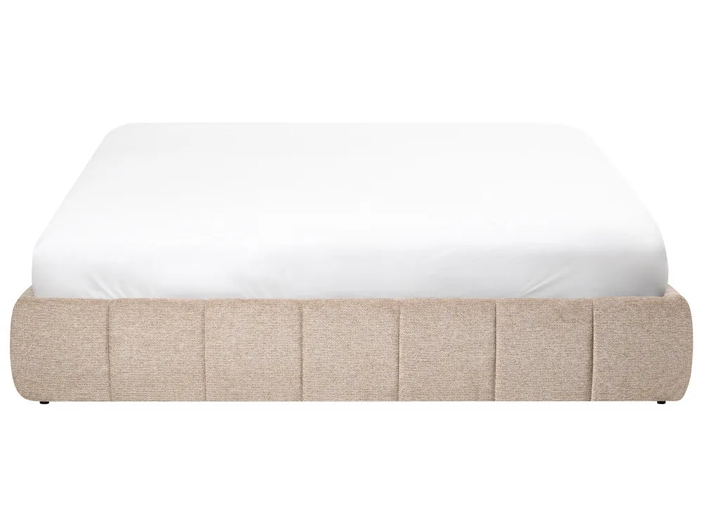 Ottoman Bed without Headboard Fabric 180 x 200 cm (EU Super King) Beige Berte