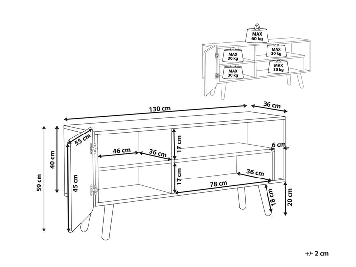 TV Stand Wood Light Brown Labelle