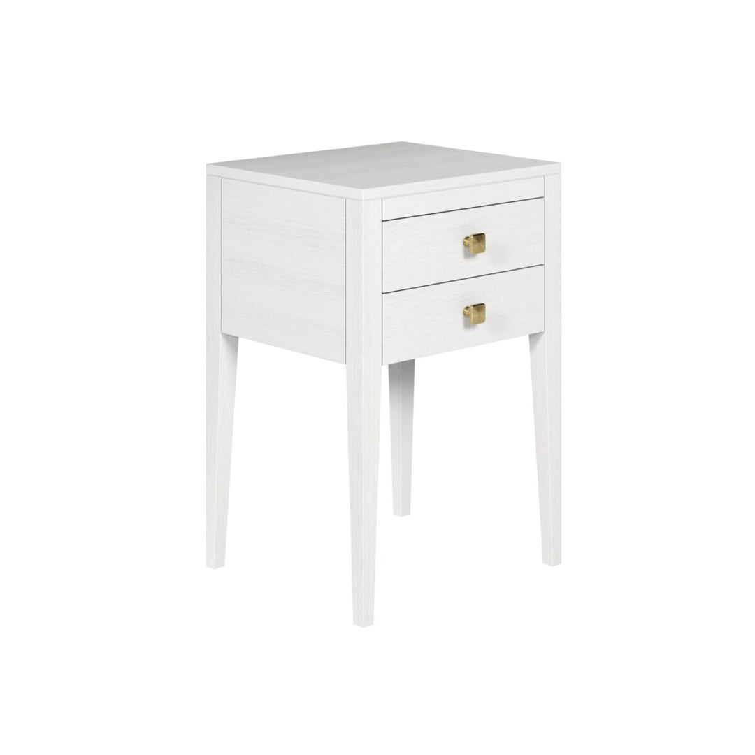 D.I. Designs Radford White Oak Wood Bedside Table | 2 Drawers