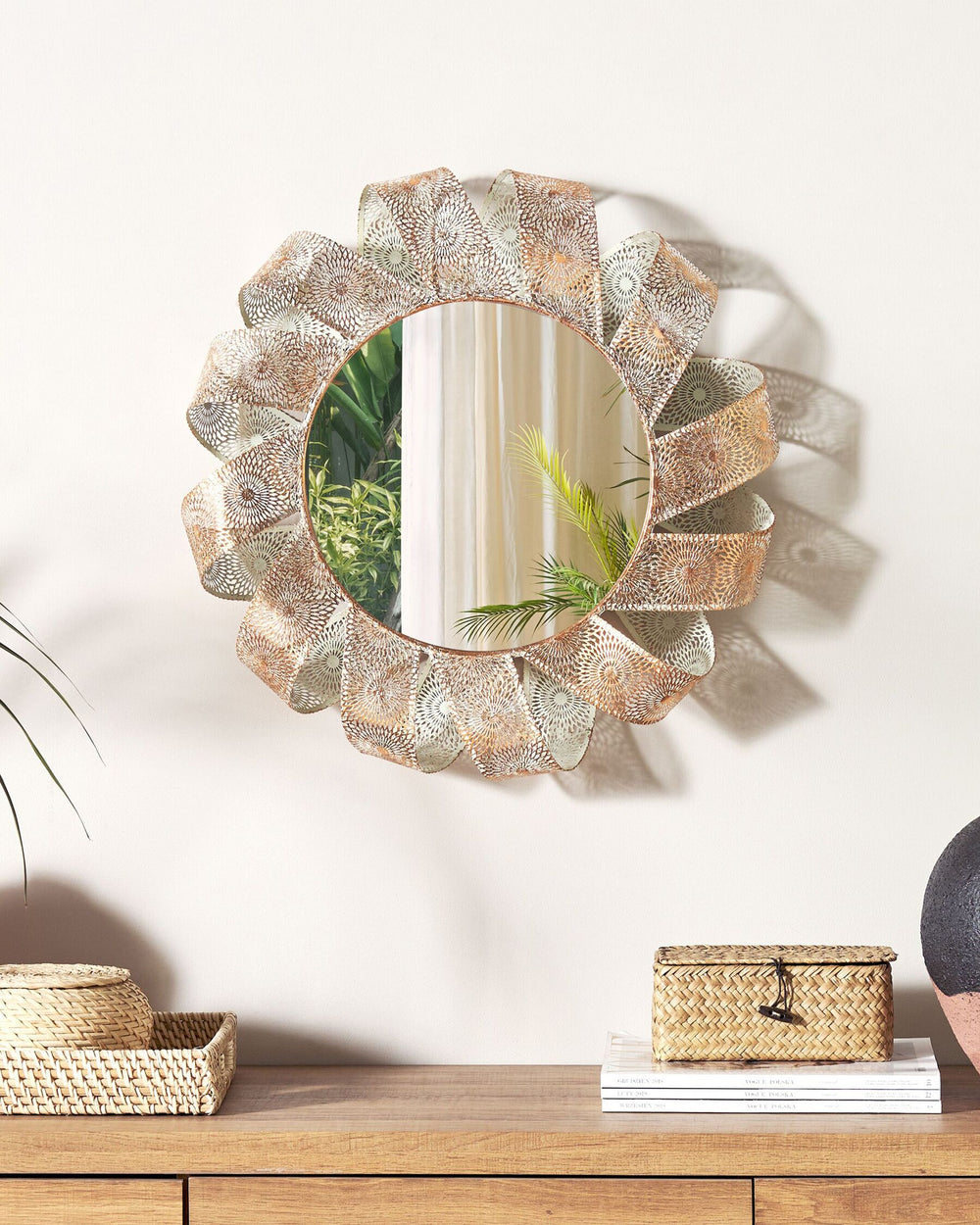 Mangalore Wall Mirror Metal White