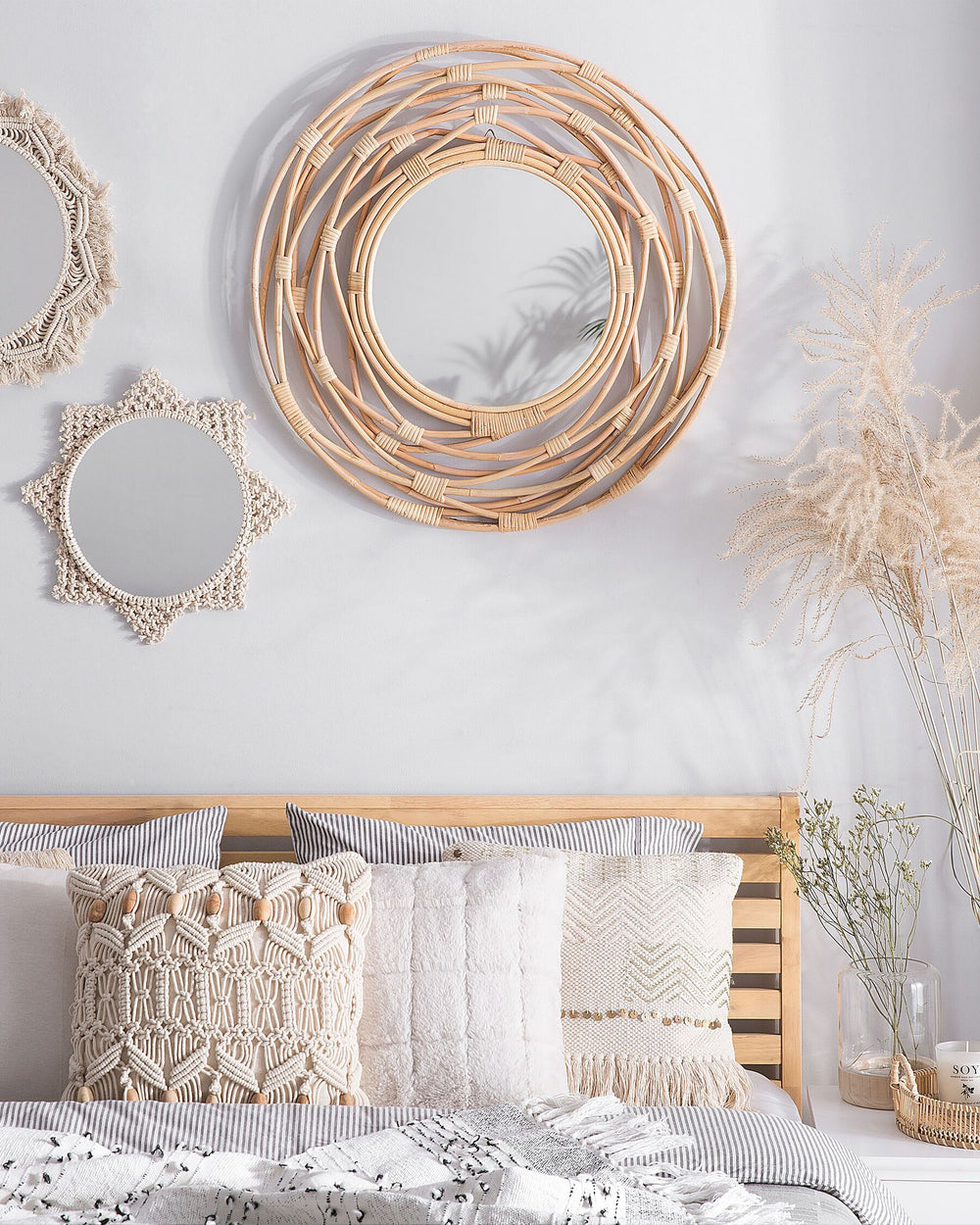 Burgis Wall Mirror Rattan Natural