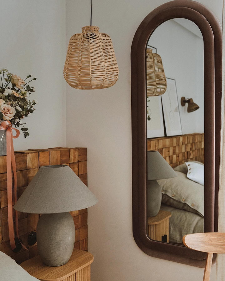 Culan Wall Mirror Velvet Pink