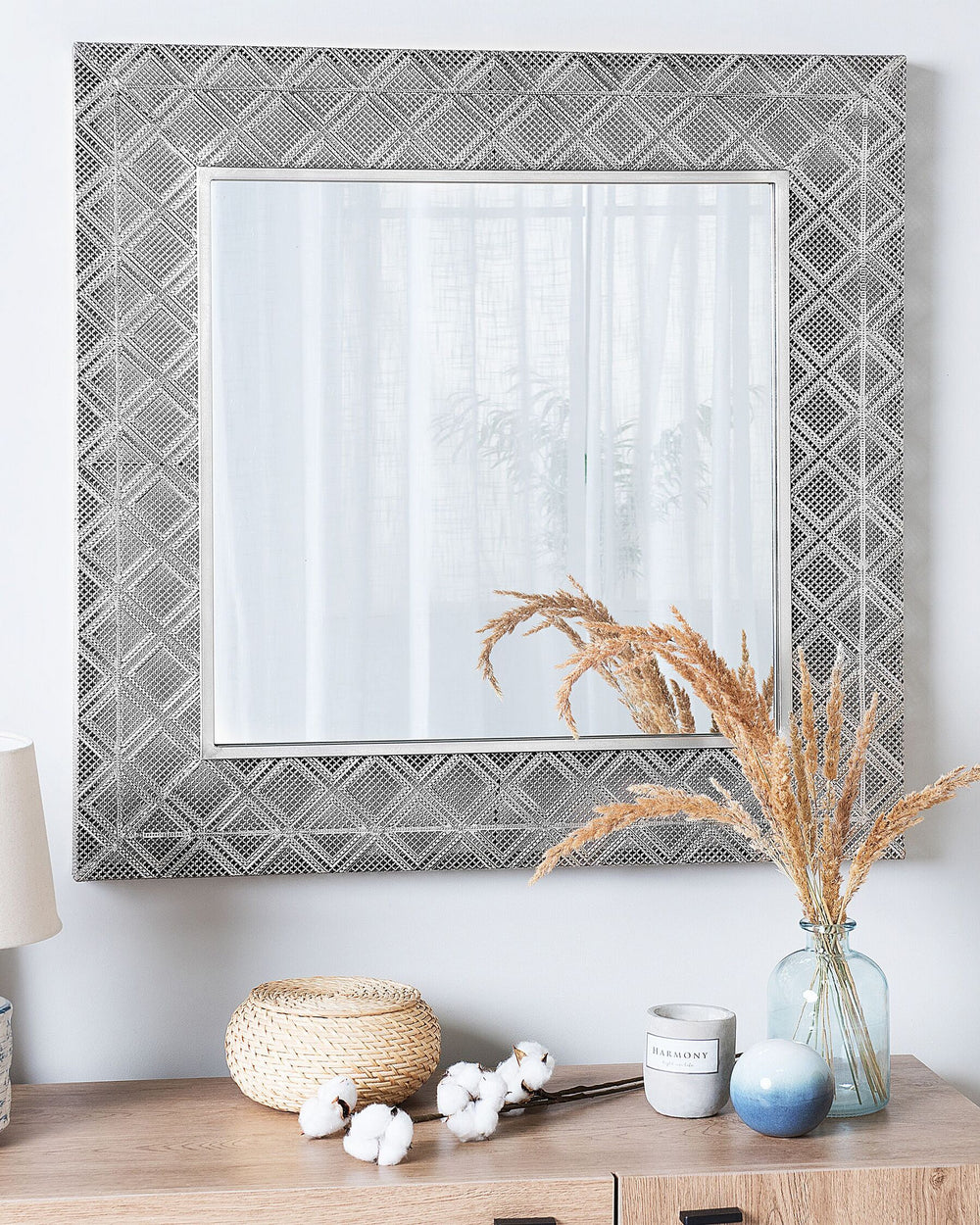 Evettes Wall Mirror Metal Silver