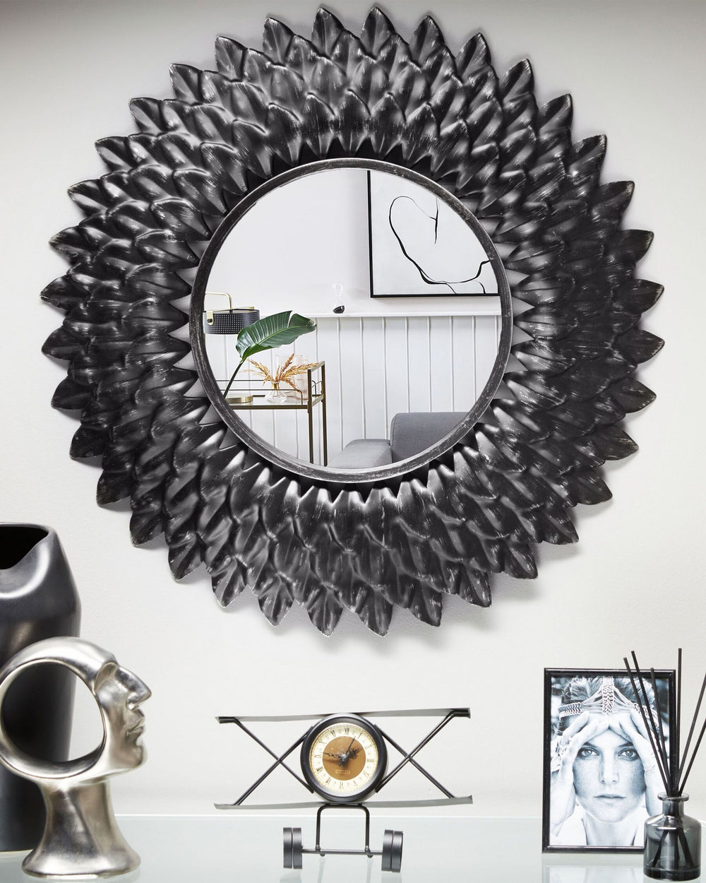 Larrau Wall Mirror Metal Silver