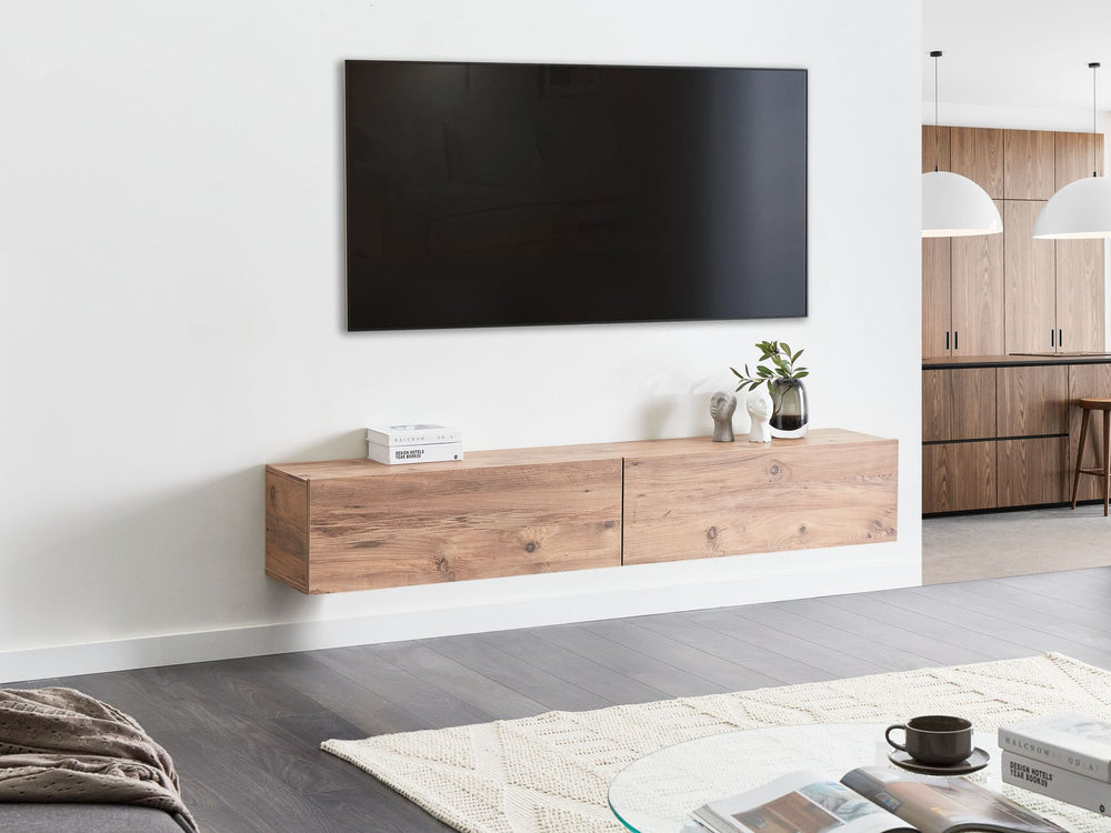 Wall Mounted TV Stand GLADSTONE Brown