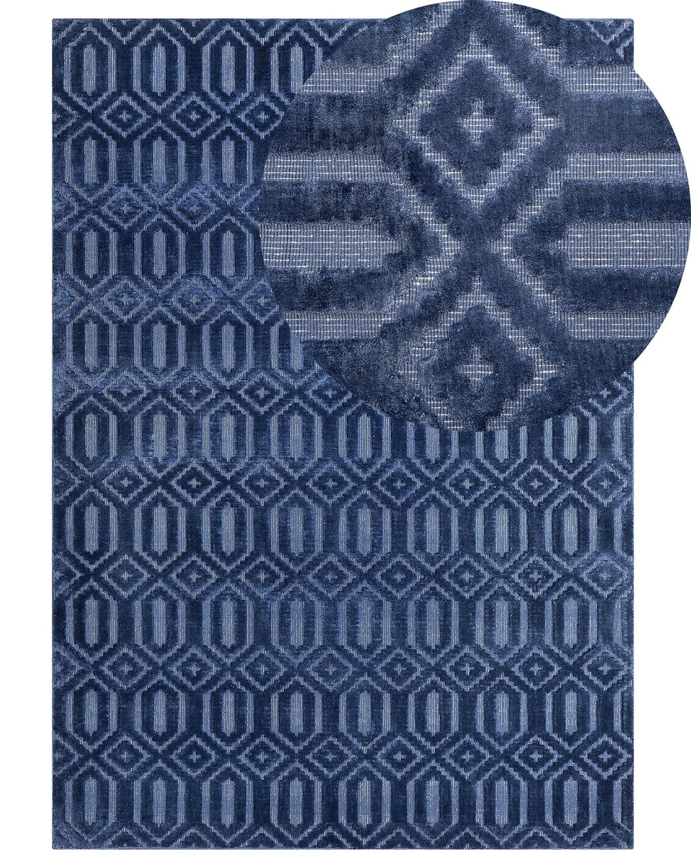 Adatepe Viscose Rug 160 x 230 cm Navy Blue