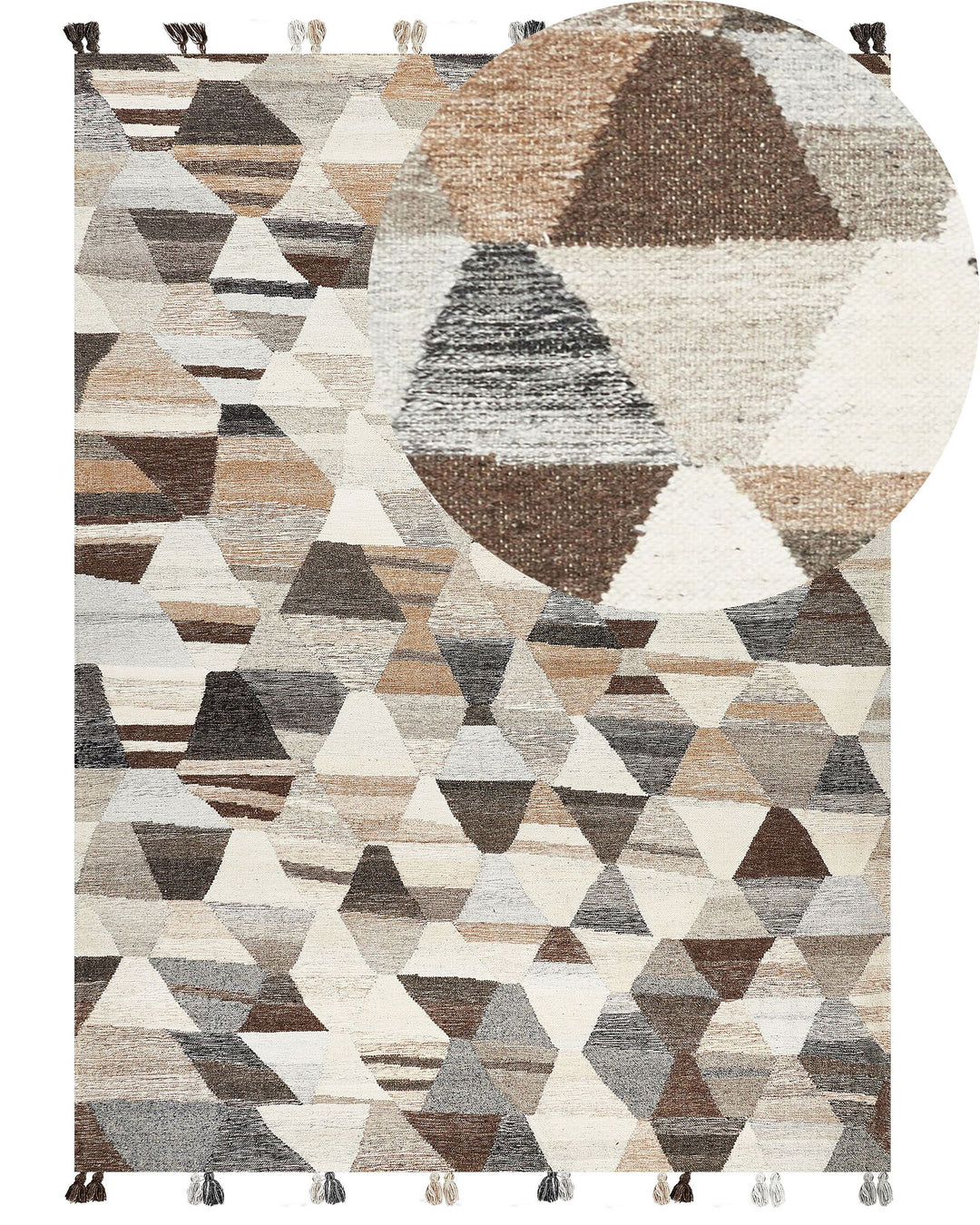 Argavand Wool Kilim Area Rug 160 x 230 cm Multicolour