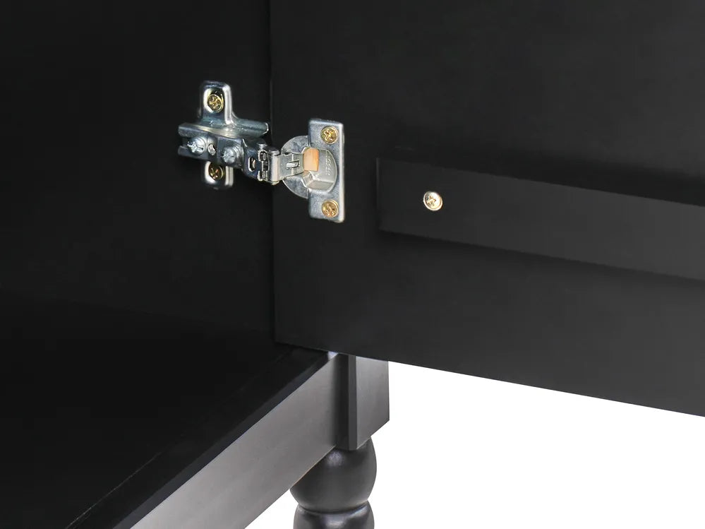 2 Door Sideboard Pine Wood Black Collynns