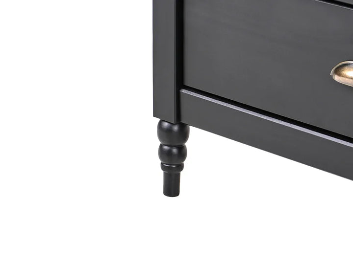 2 Door Sideboard Pine Wood Black Collynns