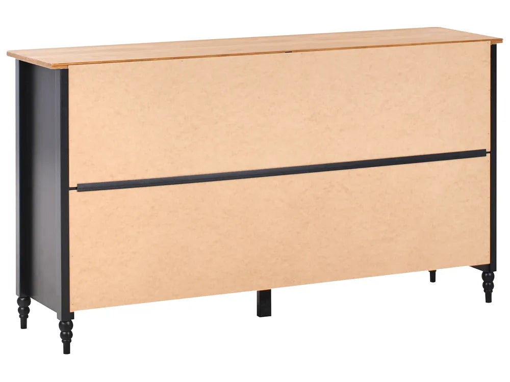 2 Door Sideboard Pine Wood Black Collynns