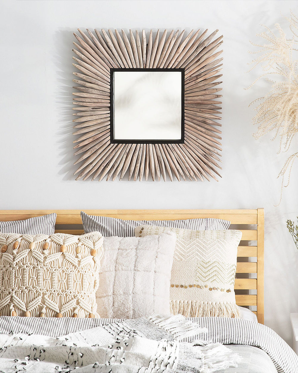 Sasabe Wall Mirror Wood Light Brown