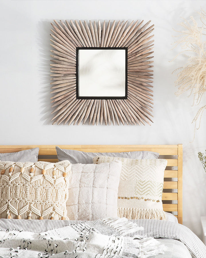 Sasabe Wall Mirror Wood Light Brown