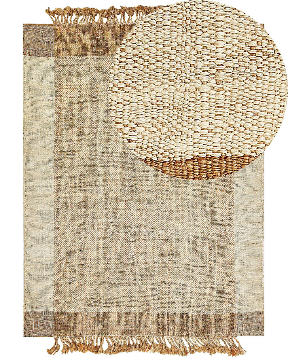 Dedemli Jute Area Rug 160 x 230 cm Beige