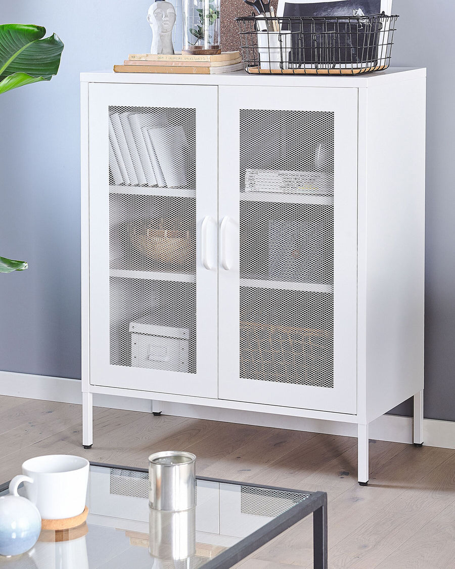 Wakatipu Steel Display Cabinet White