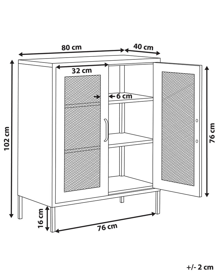 Lorrayne Steel Display Cabinet White