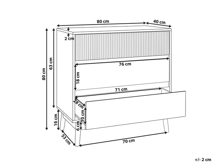 Traynor 3 Drawer Chest Light Wood