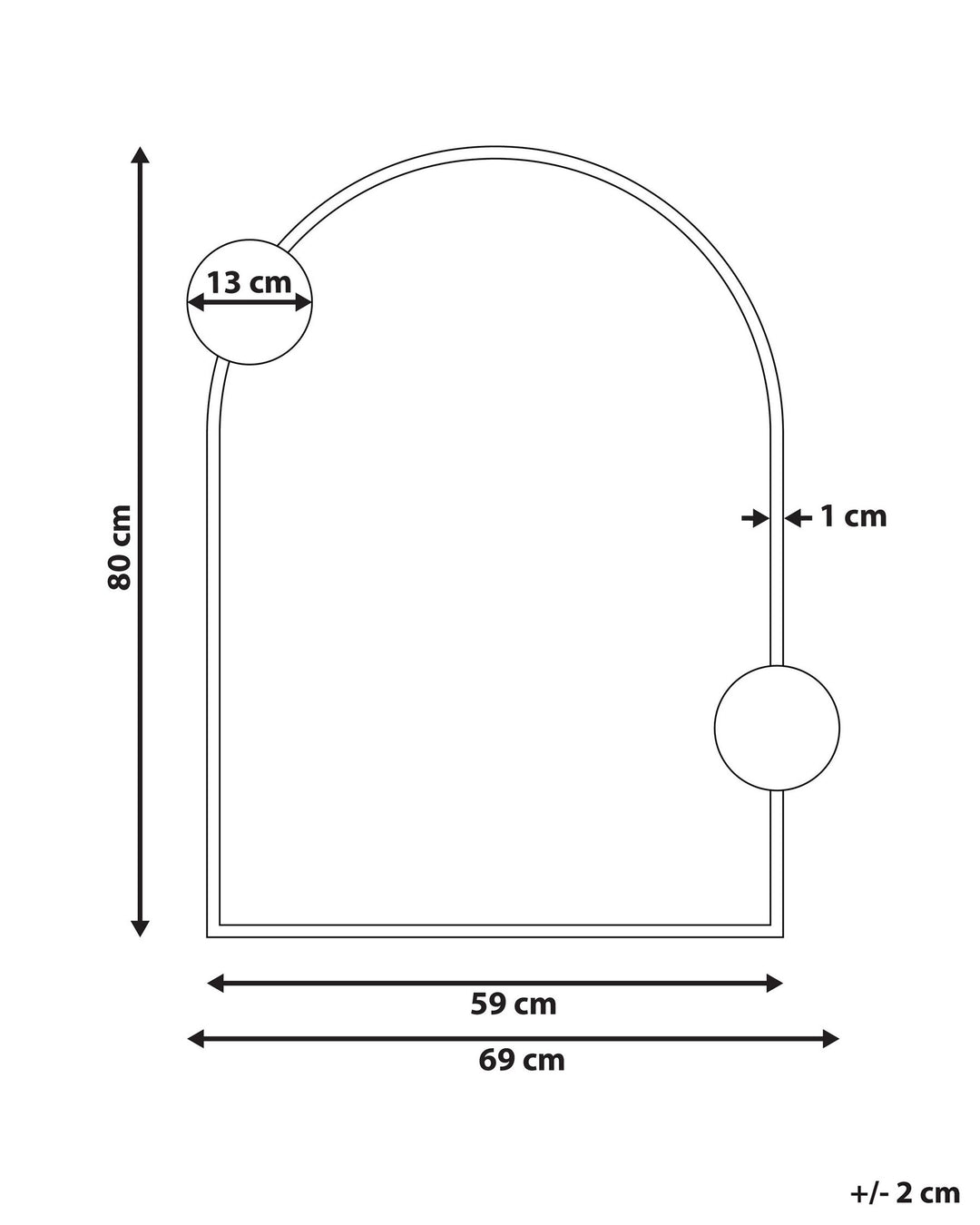 Wall Mirror Aulon Metal Black