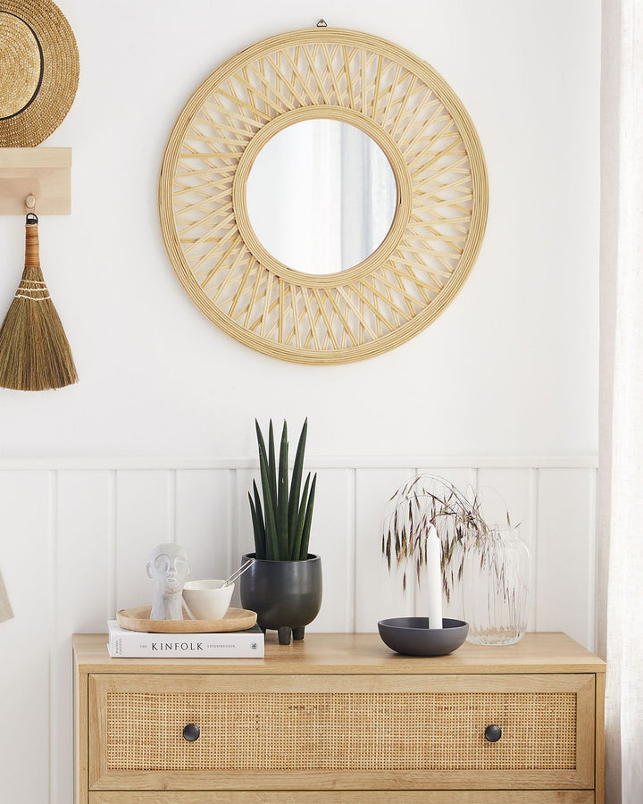 Wall Mirror Bacata Bamboo Wood Natural