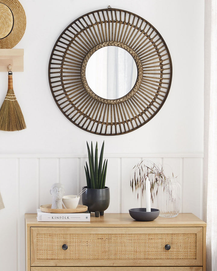 Wall Mirror Blasito Bamboo Wood Brown