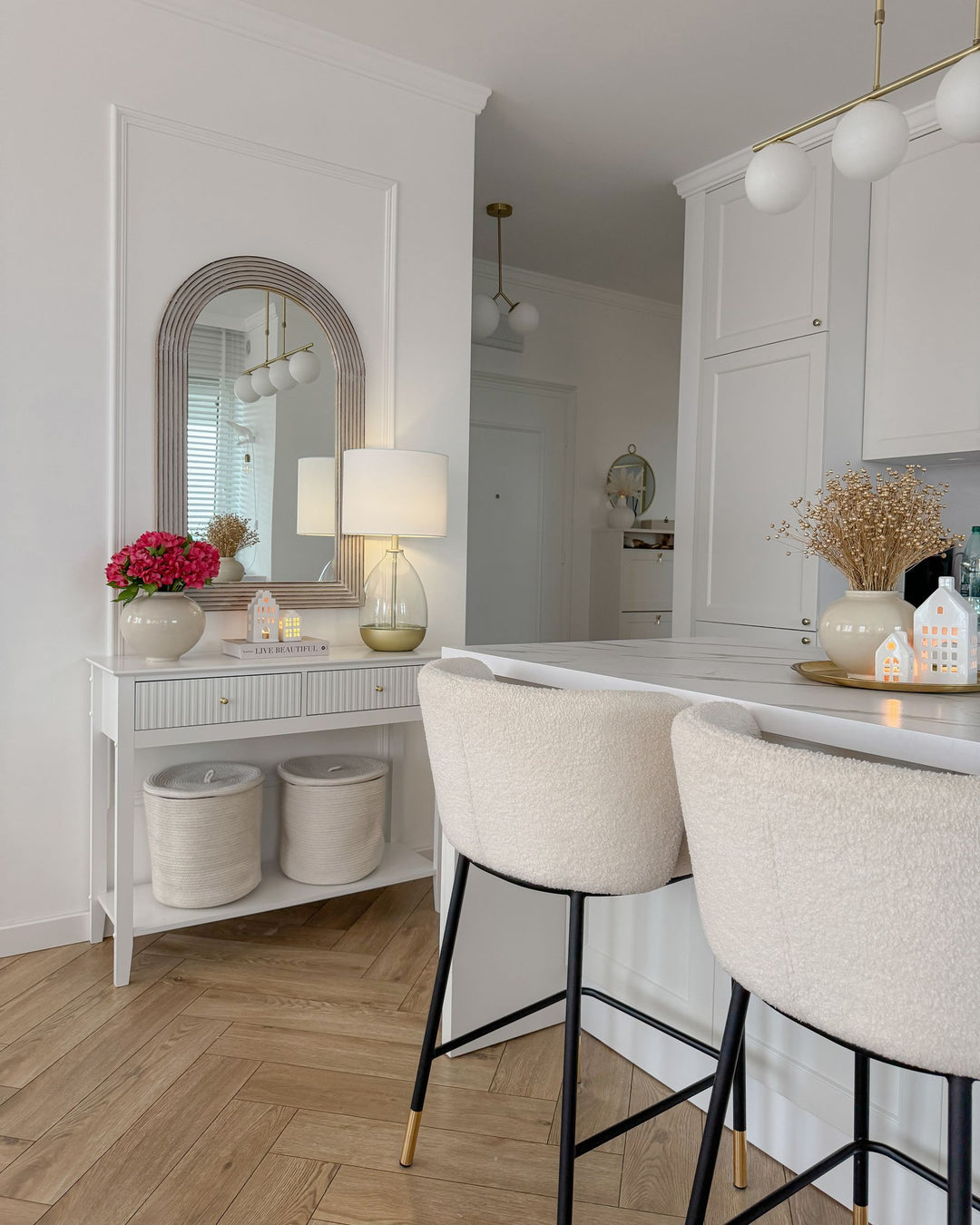 Wall Mirror Chandon Mango Wood White