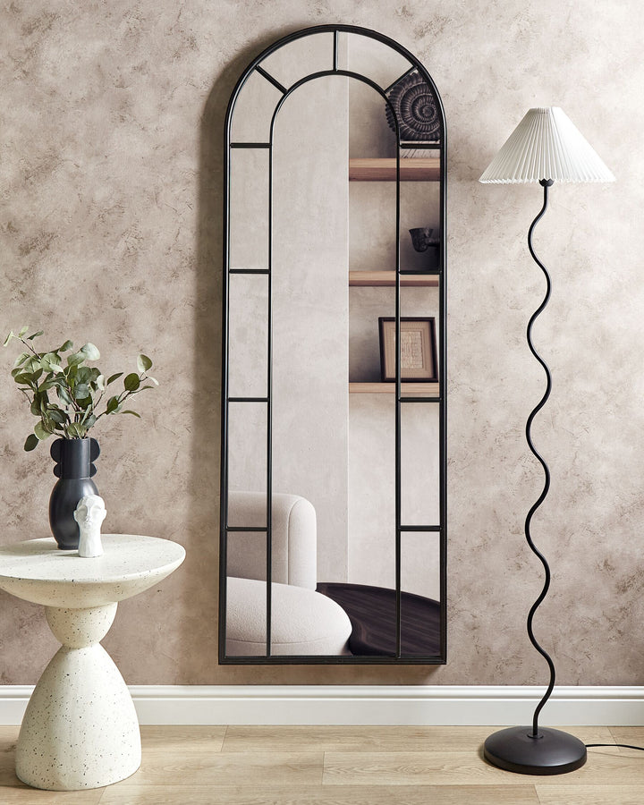 Wall Mirror Crosses Metal Black