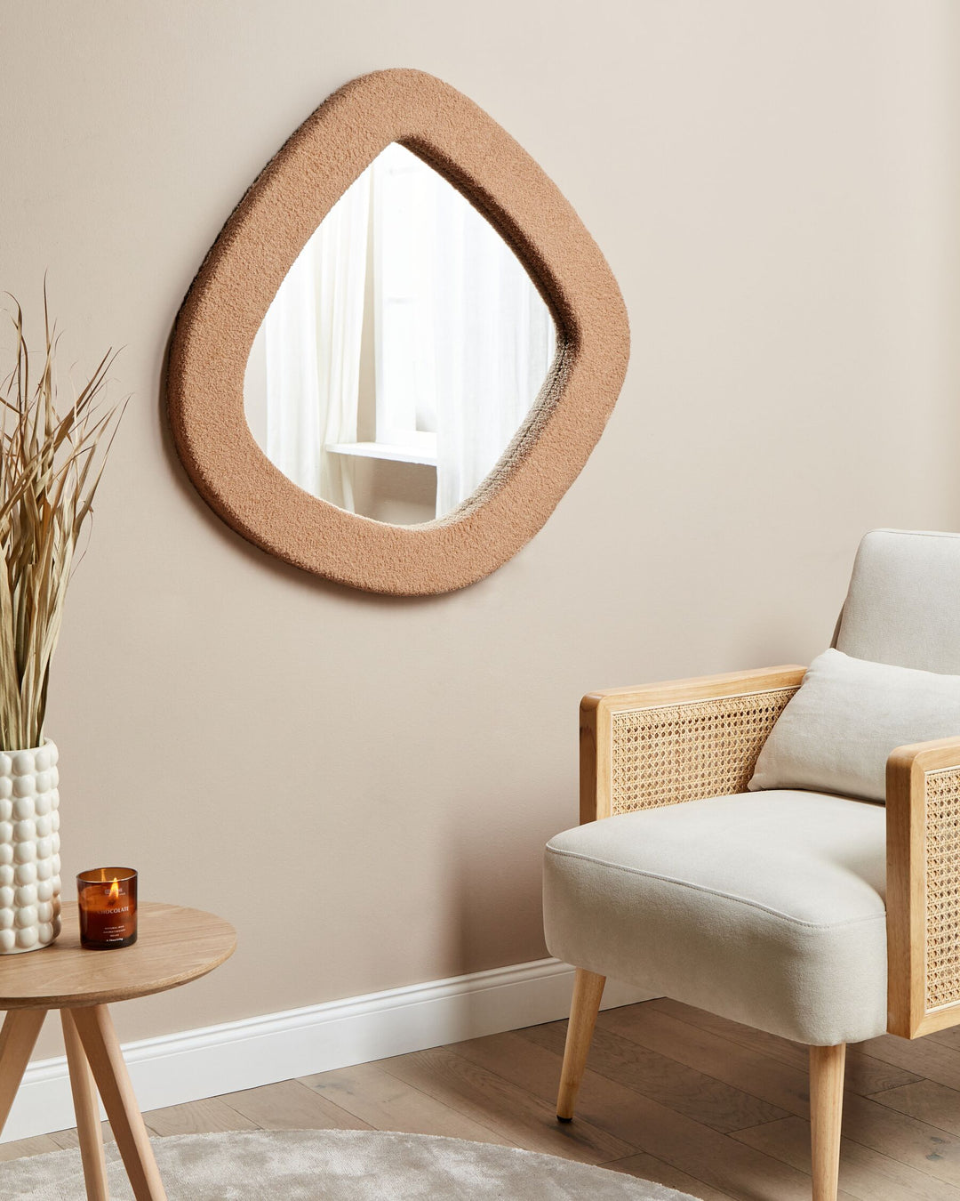 Wall Mirror Epiry Boucle Light Brown