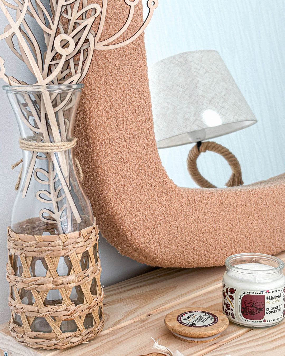 Wall Mirror Epiry Boucle Light Brown