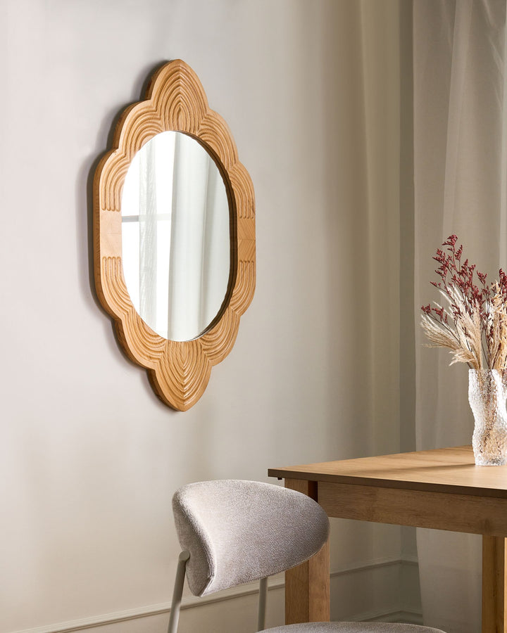 Wall Mirror Fresville Wood Light Brown