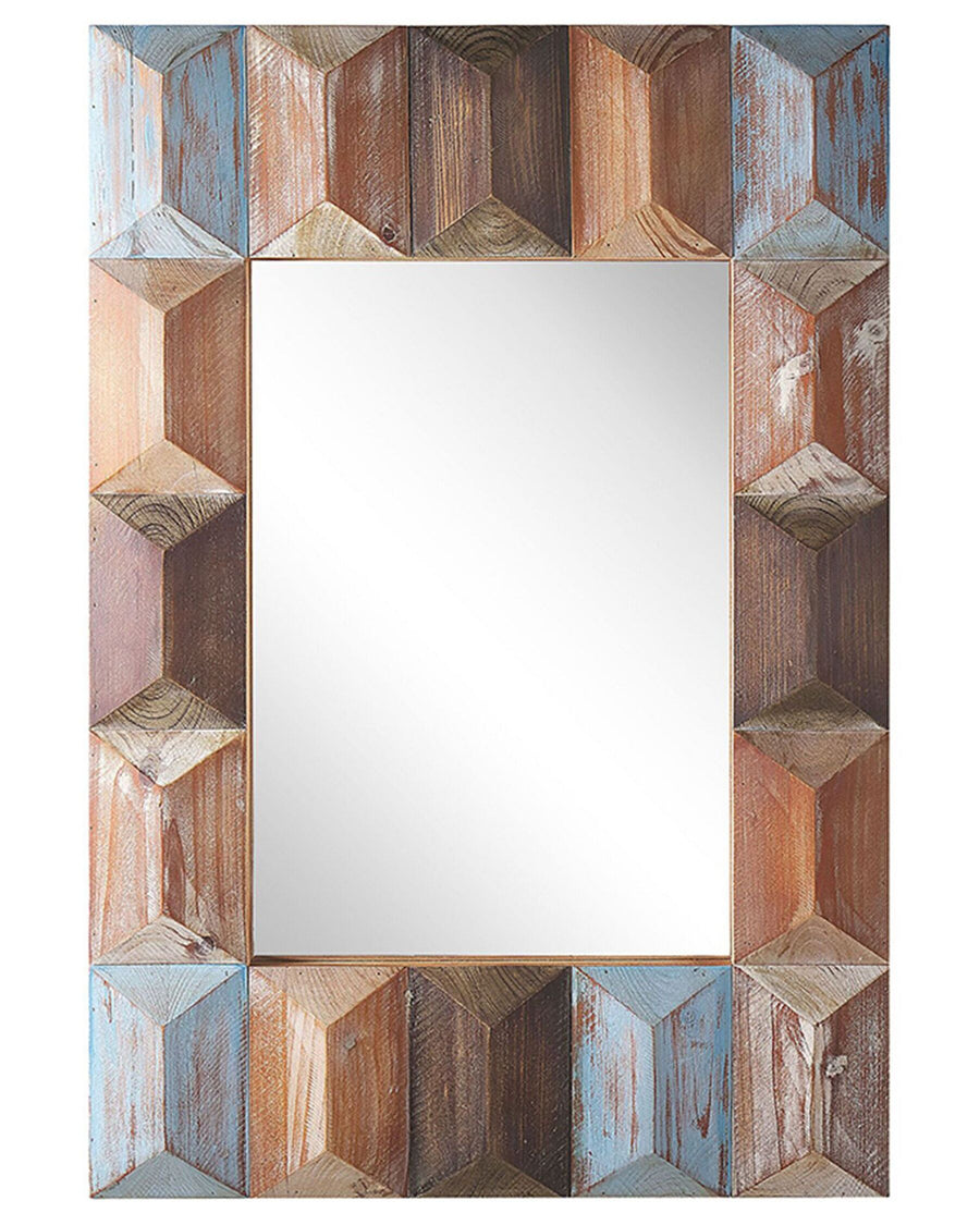 Wall Mirror Hizote  Fir Wood Brown