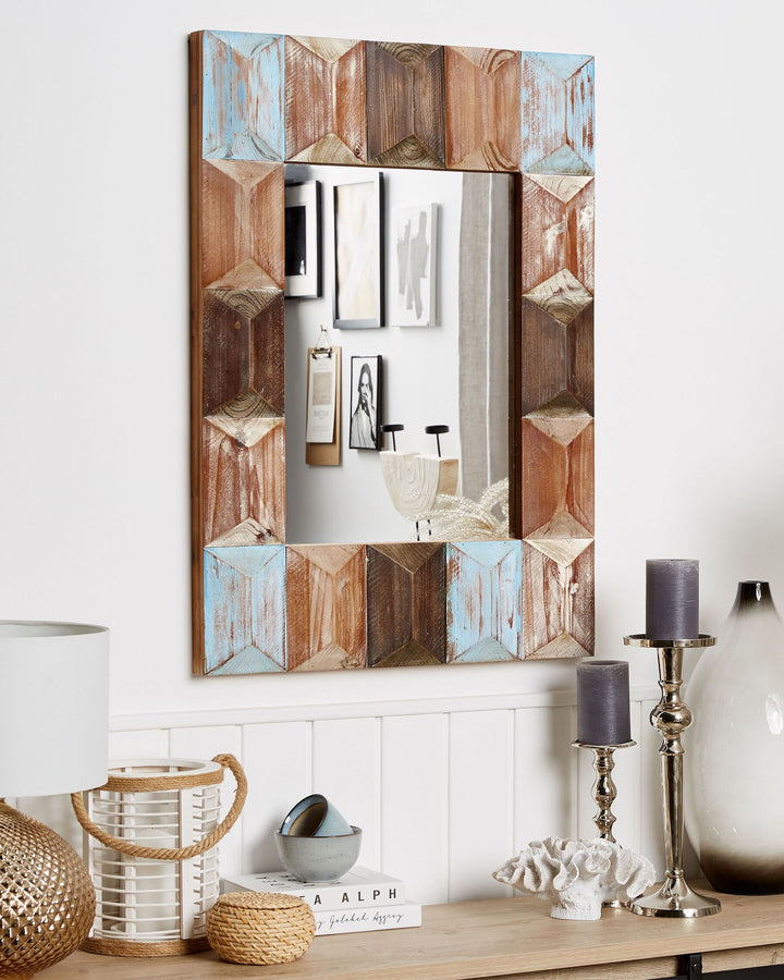 Wall Mirror Hizote  Fir Wood Brown