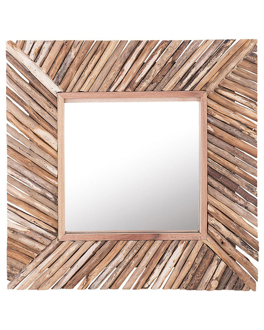 Wall Mirror Kanab Teak Wood Brown
