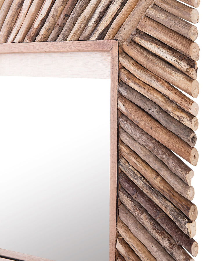 Wall Mirror Kanab Teak Wood Brown