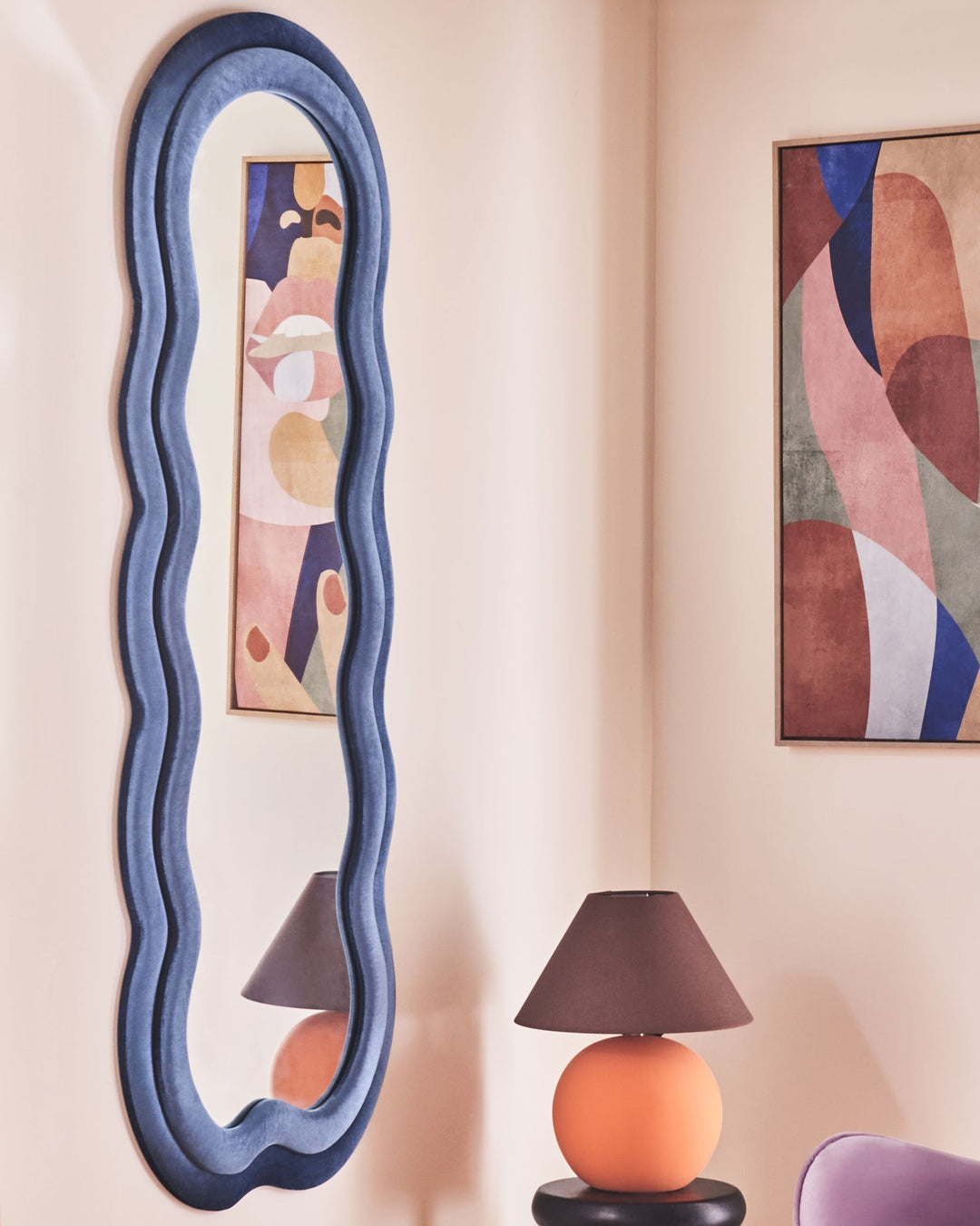 Wall Mirror Lacs Velvet Blue