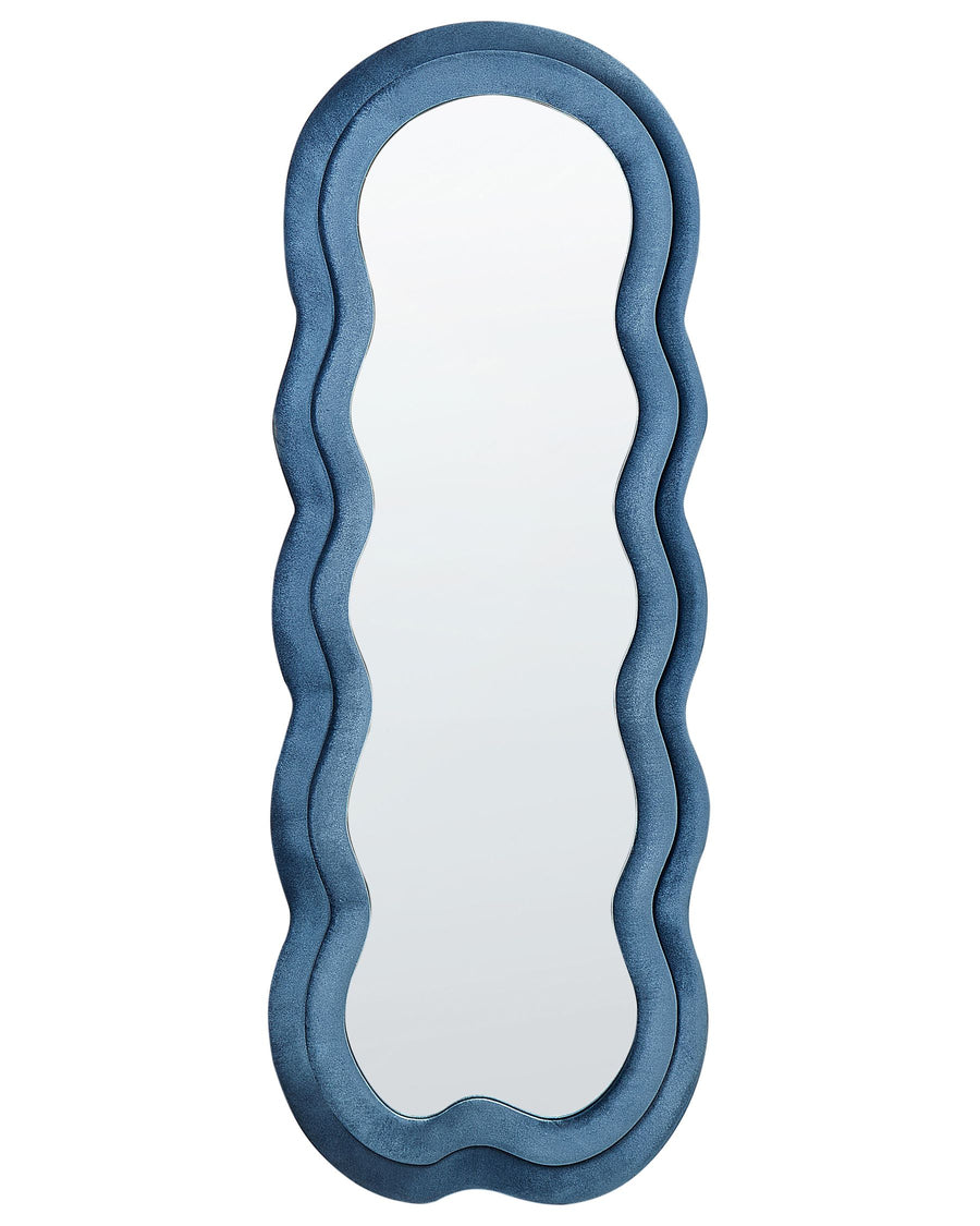 Wavy blue mirror on a white background