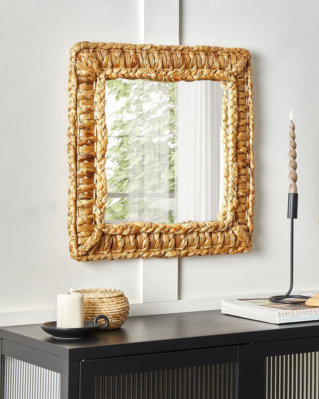 Wall Mirror Langli Wicker Natural