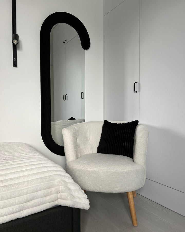 Wall Mirror Loches Velvet Black