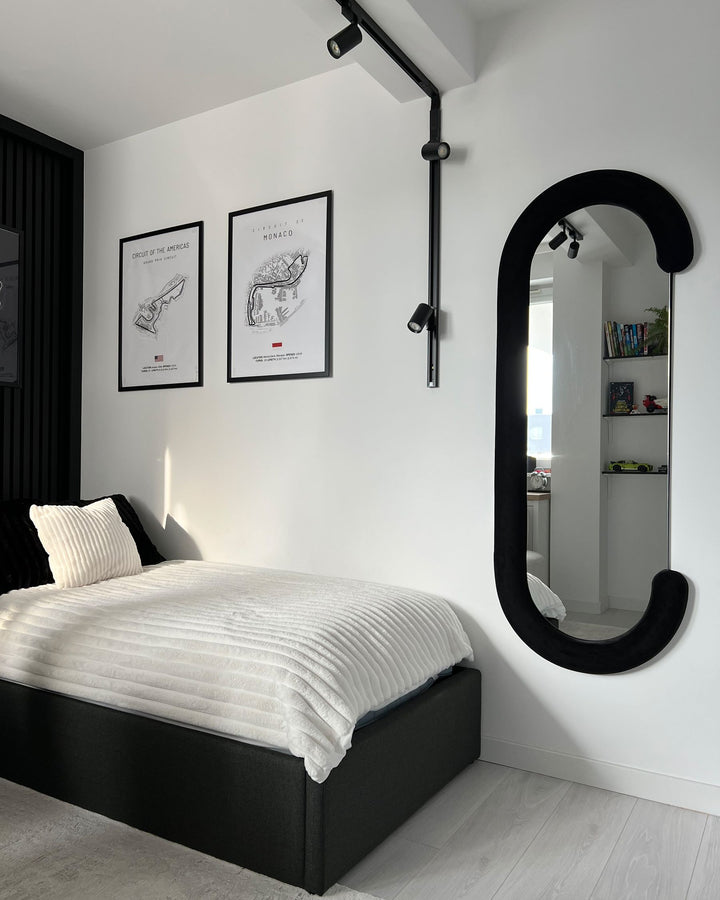 Wall Mirror Loches Velvet Black