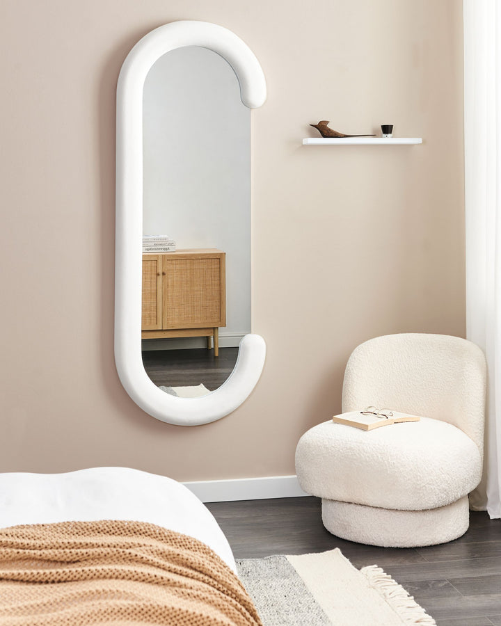 Wall Mirror Loches Velvet White