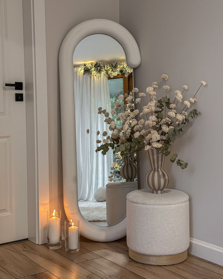 Wall Mirror Loches Velvet White