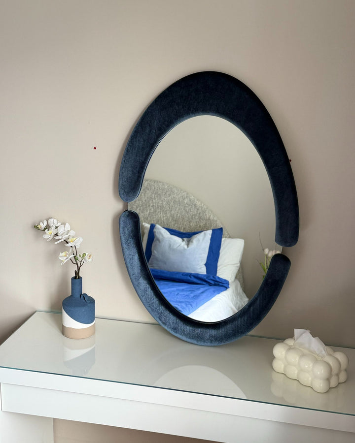 Wall Mirror Massay Velvet Dark Blue