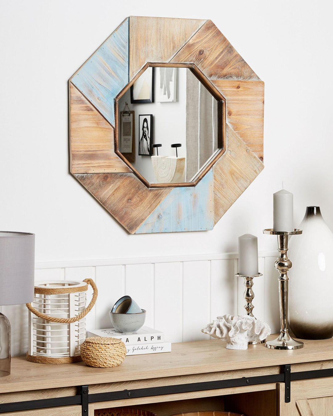 Wall Mirror Mirio Fir Wood Brown