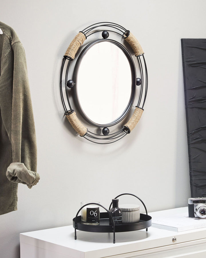 Wall Mirror Moulins Metal Black